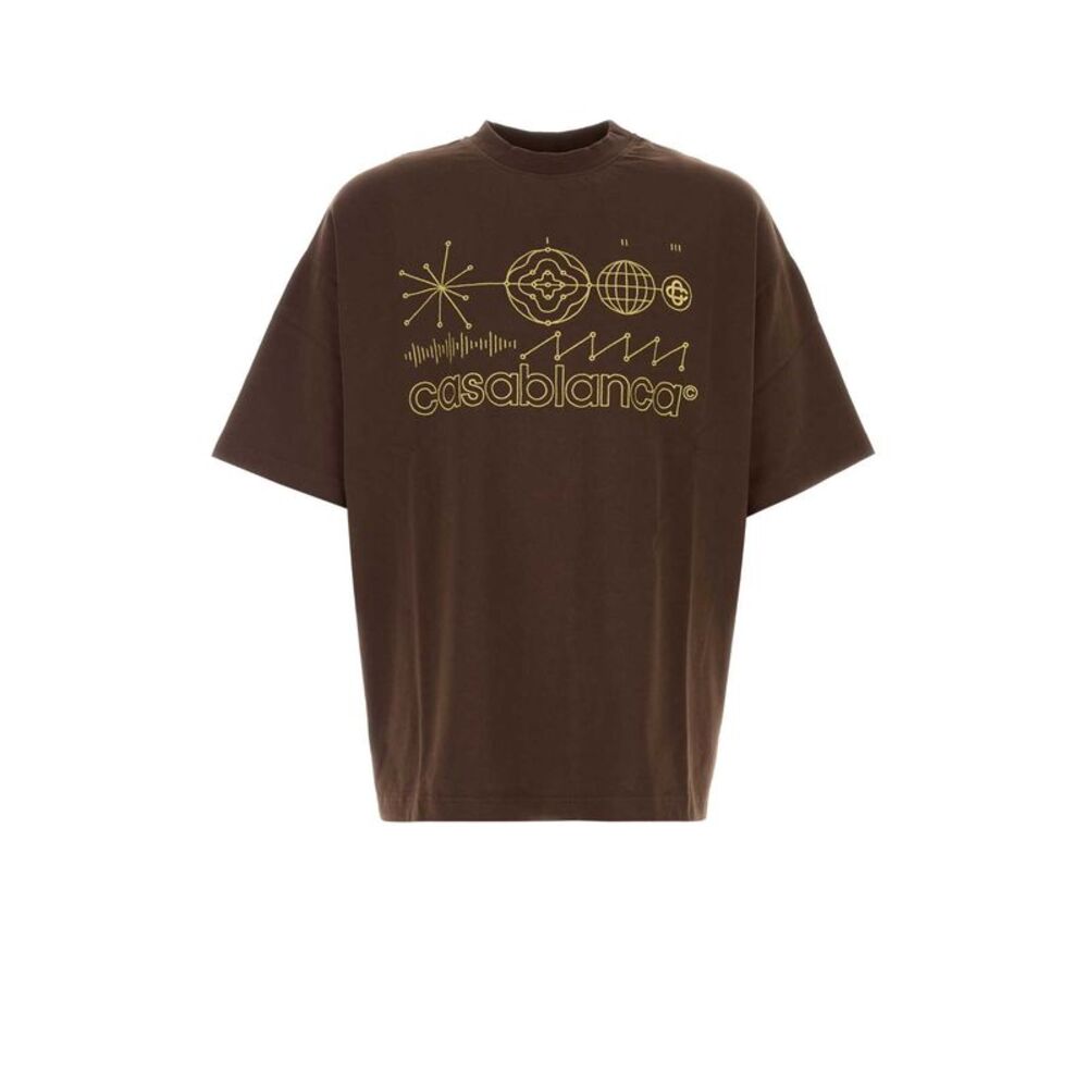 Casablanca Men Brown Cotton Oversize T-Shirt
